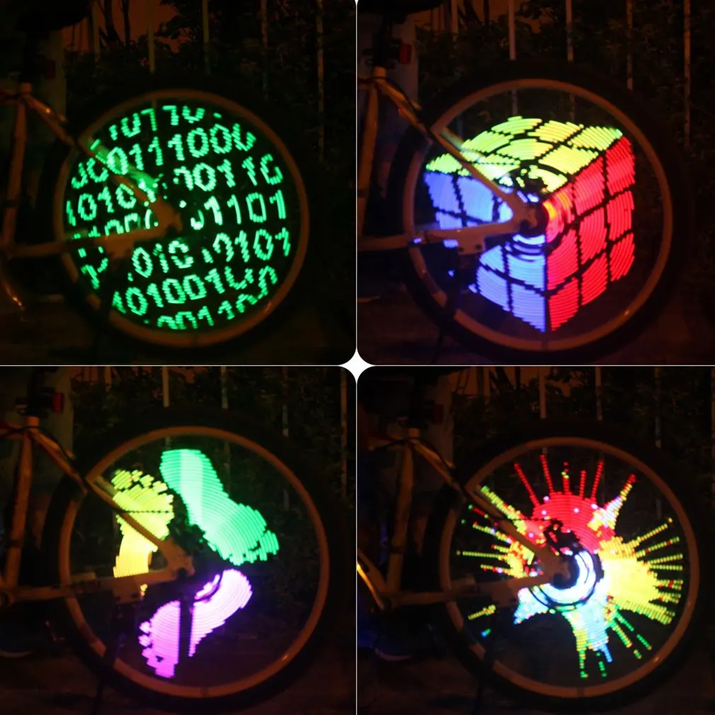 

D023 128 LED Doudle-sided Bicycle Wheel Lamp Rechargeable Programmable Full Color LED Bicycle Light Cycling Lamp