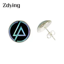 ZDYING Rock Linkin Park серьги-гвоздики логотип музыкальной группы узор стекло кабошон серьги золото/серебро/нержавеющая сталь Ювелирные изделия LK001