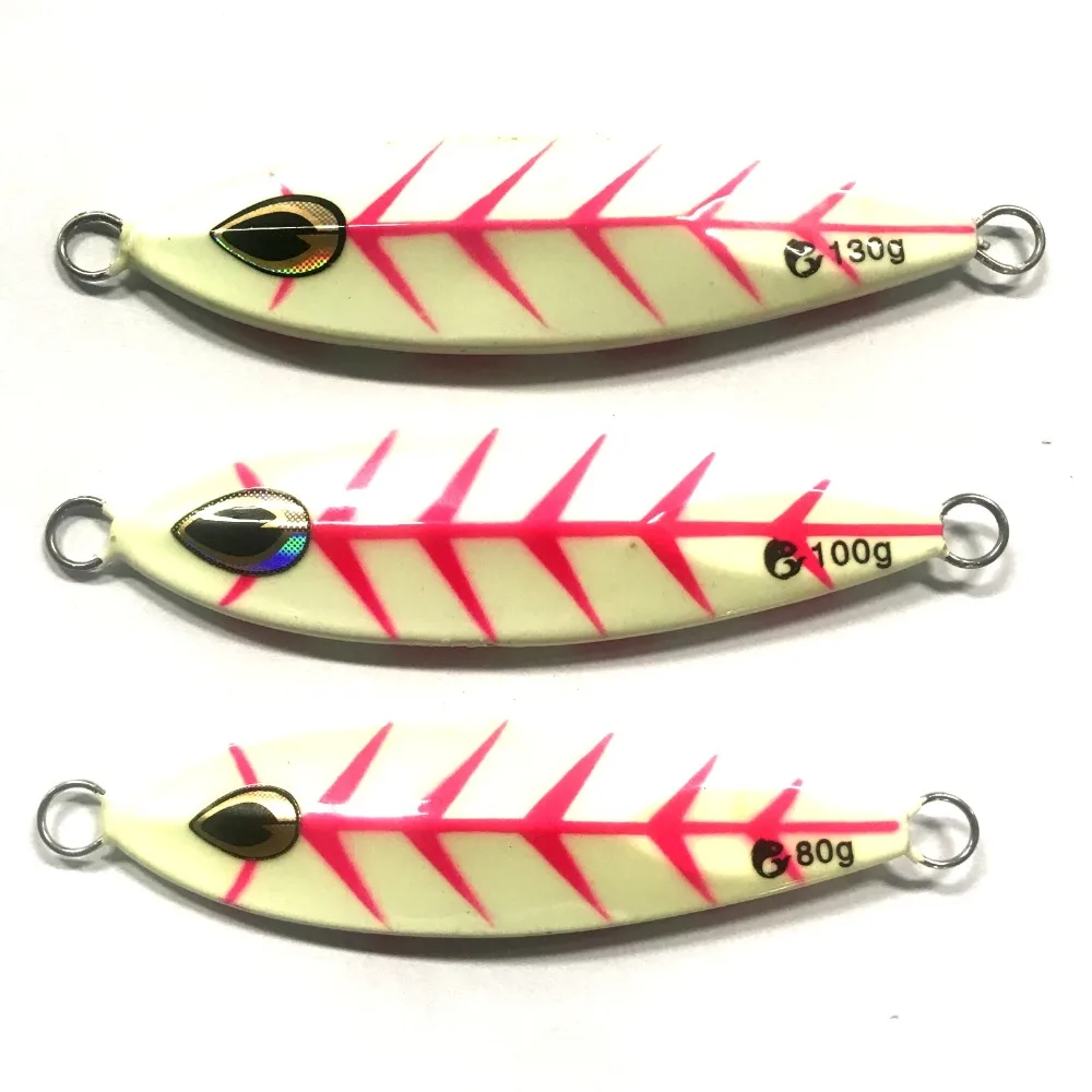 Ufishing световой приманки 80 г 100 г 130 г рыбья кость узор принадлежности для рыбалки приманки 5 шт./лот подледной рыбалки приманки