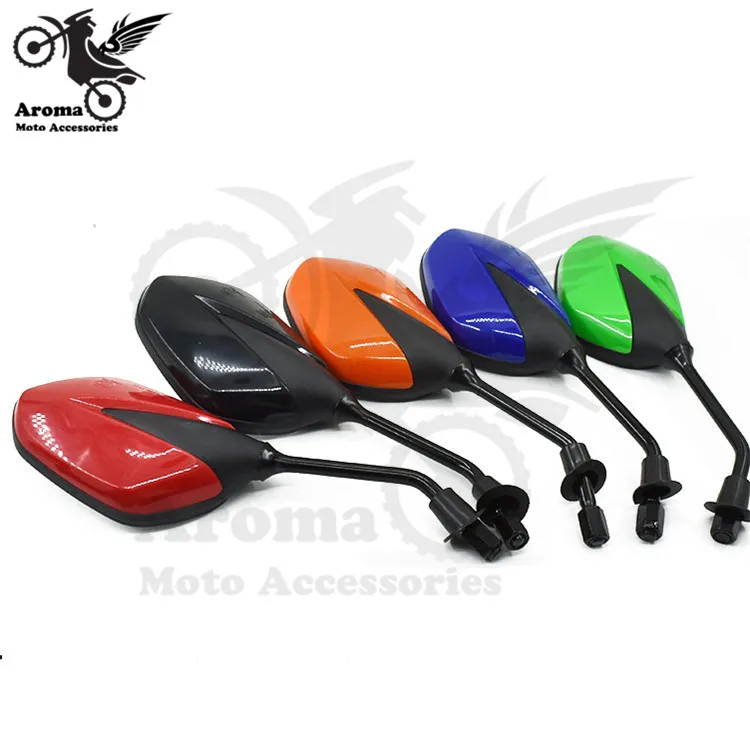 

5 colors brand scooter accessories racing motorbike side mirrors for honda suzuki yamaha benelli moto rearview mirror motorcycle