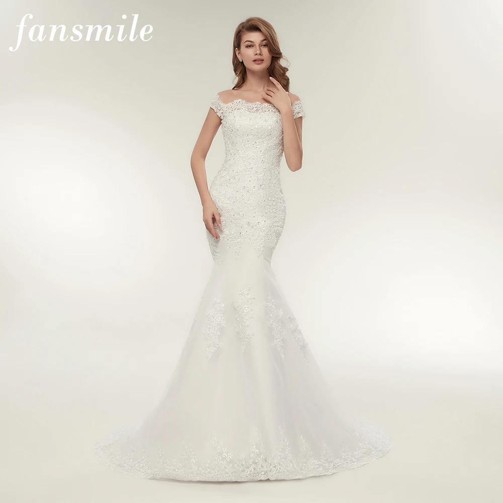 Fansmile Real Photo Vestidos De Novia Vintage Kant Mermaid Wedding Dress 2020 Plus Size Bruidsjurken Robe De Mariage FSM-165M Fansmile Real Photo Vestidos De Novia Vintage Kant Mermaid Wedding Dress 2020 Plus Size Bruidsjurken Robe De Mariage FSM-165M