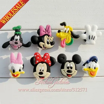 

8pcs/set Mickey Minnie Heads PVC Shoe Charms Shoe Accessories Decoration Fit Bands Bracelets Croc JIBZ Shoe Buckles Ornaments