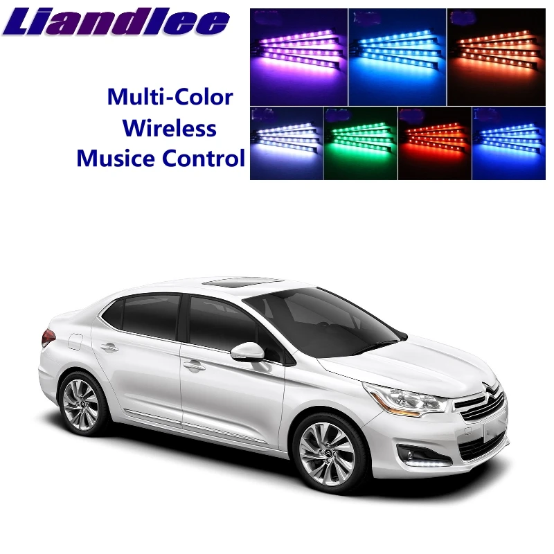 LiandLee Car Glow Interior Floor Decorative Atmosphere Seats Accent Ambient Neon light For Citroen C Elysee