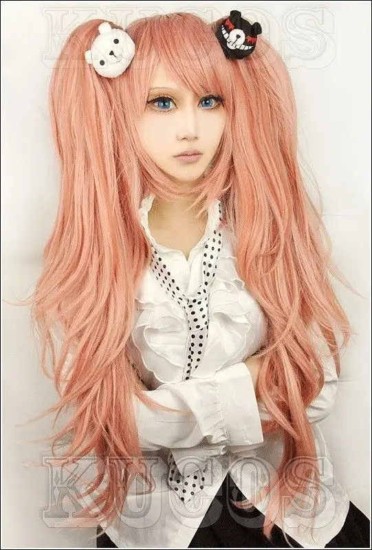 

Danganronpa Dangan-Ronpa Junko Enoshima Ponytails Cosplay Wig + Panda Hair Clip