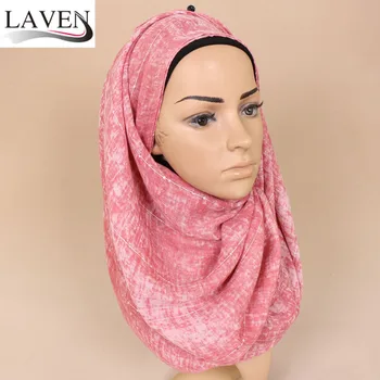 

Laven Women plain printe bandhnu cotton paillette glitter shawls hijab muslim long headband 8 color scarves/scarf 180*90cm