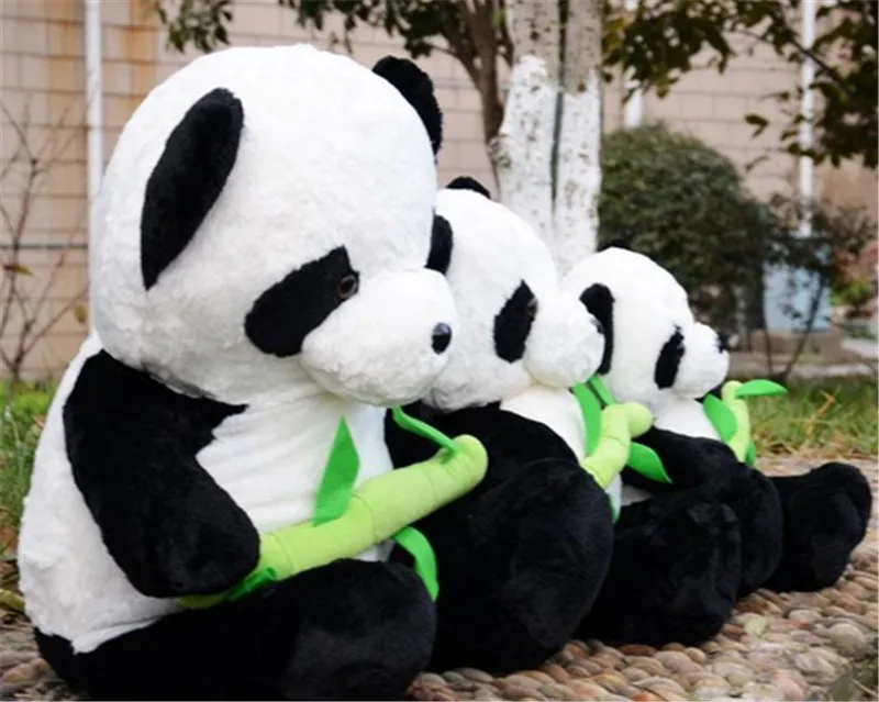Fancytrader большой жира panda плюшевые игрушки гигантский мягкие Panda Холдинг Bamboo Куклы 39 дюймов для Детский подарок