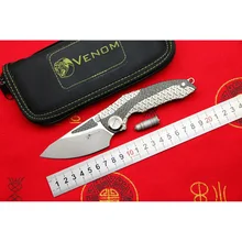 VENOM ARMOUR M390 лезвие из титана CF Флиппер складной нож для кемпинга, охоты, выживания, карманные кухонные ножи для фруктов, EDC инструменты