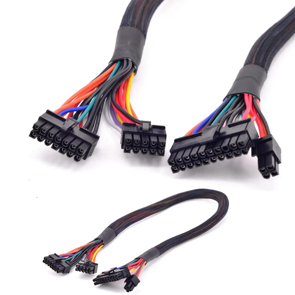 

14pin +10pin to 24Pin ATX Power Supply Cable 20+4Pin with Sleevefor Corsair AXi Series AX1500i AX1200i AX860i AX760i Modular
