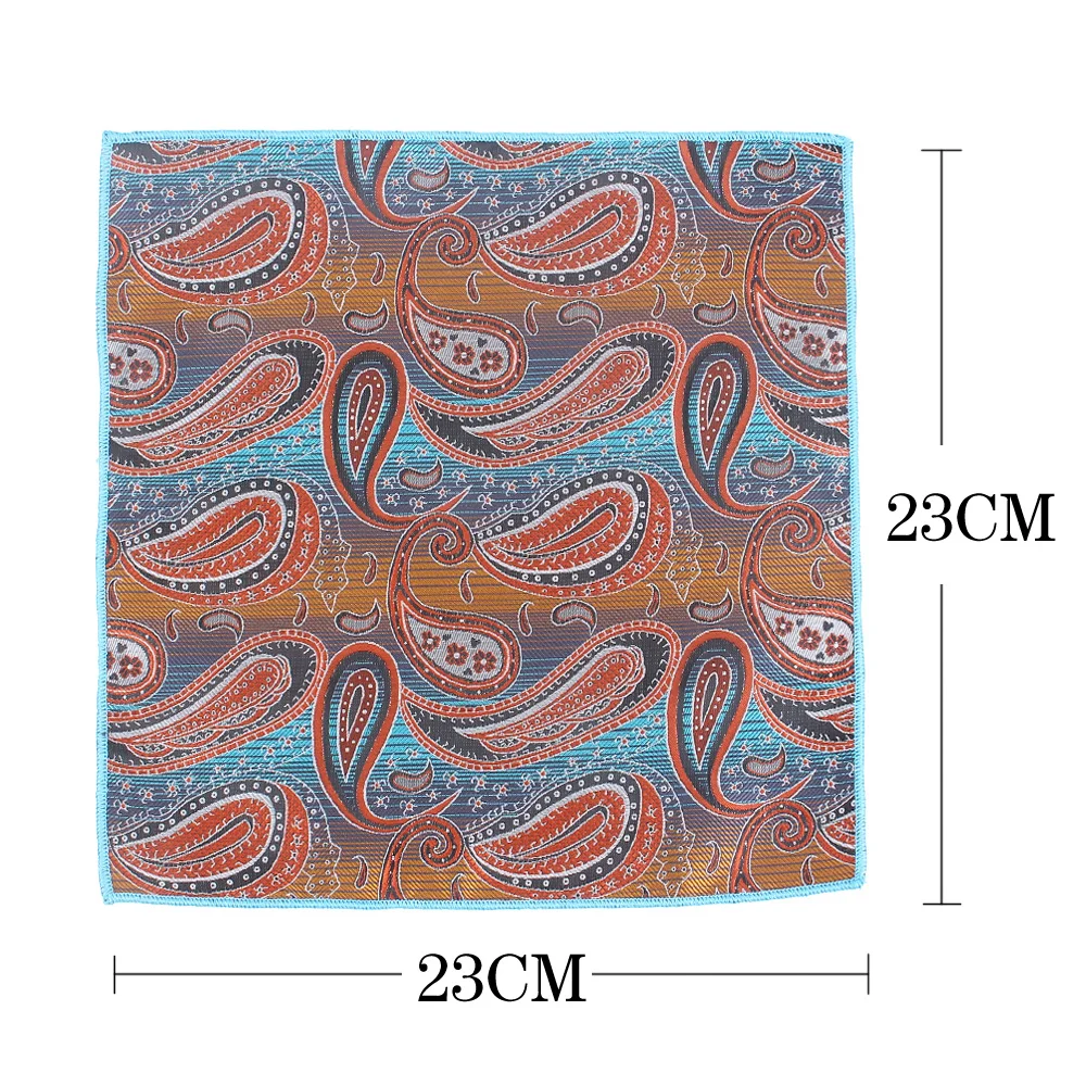 Модные Пейсли карманные квадратные Цветочный платок для костюмов 23 см * 23 см Hankies для мужчин женские Брендовые костюмы карманные мужские