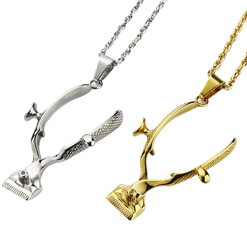 Valily jewelry Золотой станок для бритья инструменты кулон Цепочки и ожерелья Нержавеющая сталь модные личное ожерелье ювелирные изделия для мужчин