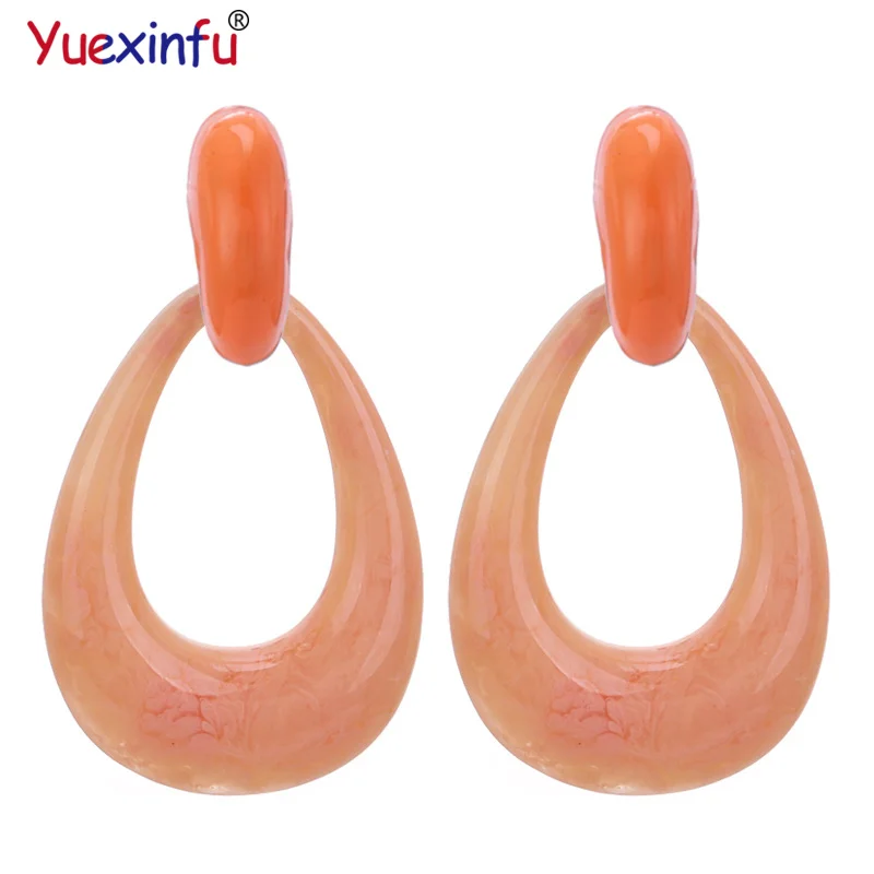 

Yuexinfu Oorbellen Zinc Alloy Fashion Big Water Resin Drop Earrings For Women Statement Earrings Wedding Jewelry New Arrival