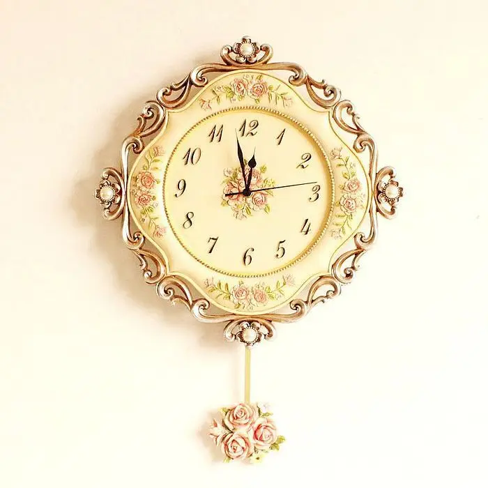 TUDA Free Shipping Korean Pastoral Style Wall Clock High Grade Resin