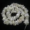 16 pouces 12-13mm blanc Center percé Keshi Baroque perle lâche brin ► Photo 3/4