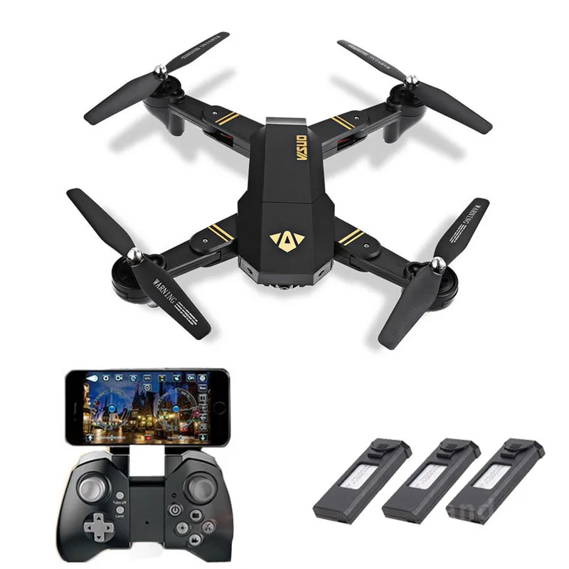 

VISUO XS809HW RC Quadcopter Wifi FPV Foldable Selfie Drone 2MP 3 Battery Lasting Flight Best Gifts