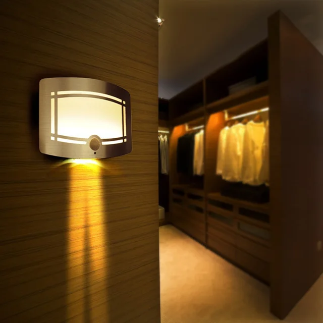 Wireless Infrared Motion Sensor Led Night Light Battery Ed Wireless Infrared Motion Sensor Led Night Light Battery Ed Wall Lamp Path Laundry