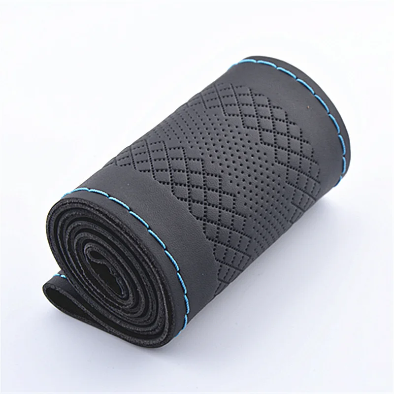 

SUNZM business high-grade genuine leather braided steering wheel cover 38cm special texture design slip will not be deformed can