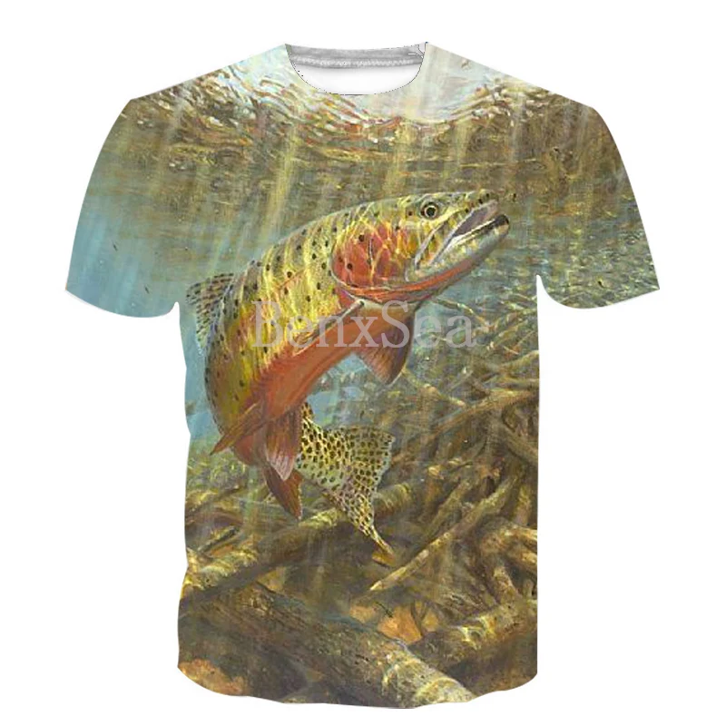 

Hipster Unisex Crewneck 3D Fishing T-Shirt Hip Hop Tee Boat Fishing Lake Tshirt Tumblr Tops Fashion Shirts