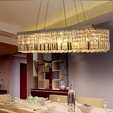 Современный Роскошный K9 хрустальные прямоугольник подвесной светильник Салон лампа холле отеля Освещение ужин огни