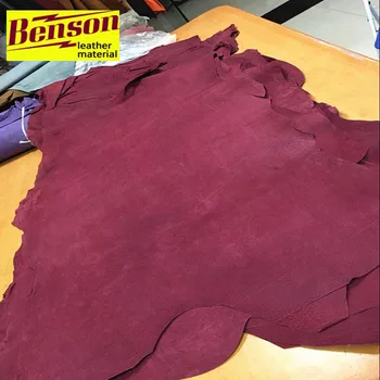 

wine red Genuine pig split skin leather lining material sale by whole piece