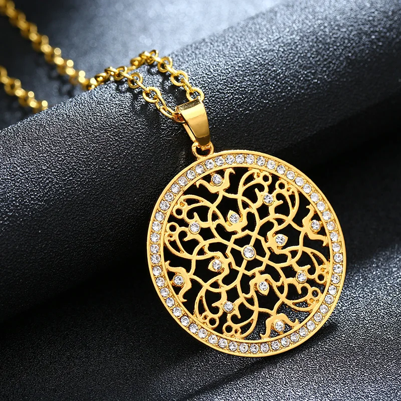 SONYA CZ Crystal Charm Flower Necklace Kolye Women Tree Of Life Pendant Necklace Wedding Valentines Day Jewelry Bijoux Femme Fashion Jewelry