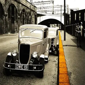 

Large Size Single Wall Free shipping old times bubble car reproduction painting printed oil painting YX-1984