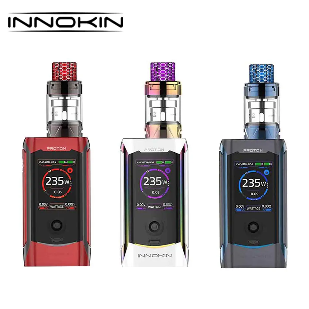 

Original Innokin Proton Plex 235W TC Kit TFT Display Screen Box Mod Atheon 235W Chipset Ecigarette Kit Huge Power Vaping