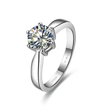 

1 Carat Solid Gold 750 Top Brand Solitaire Rife Certified Moissanite Anniversary Ring Best Semi-precious Stone Ring For Girl