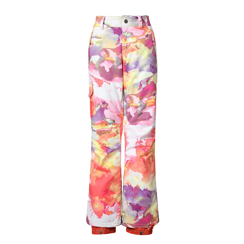 Camouflage Orange Pink Purple White Brand Women's Snowboarding Pant Ski