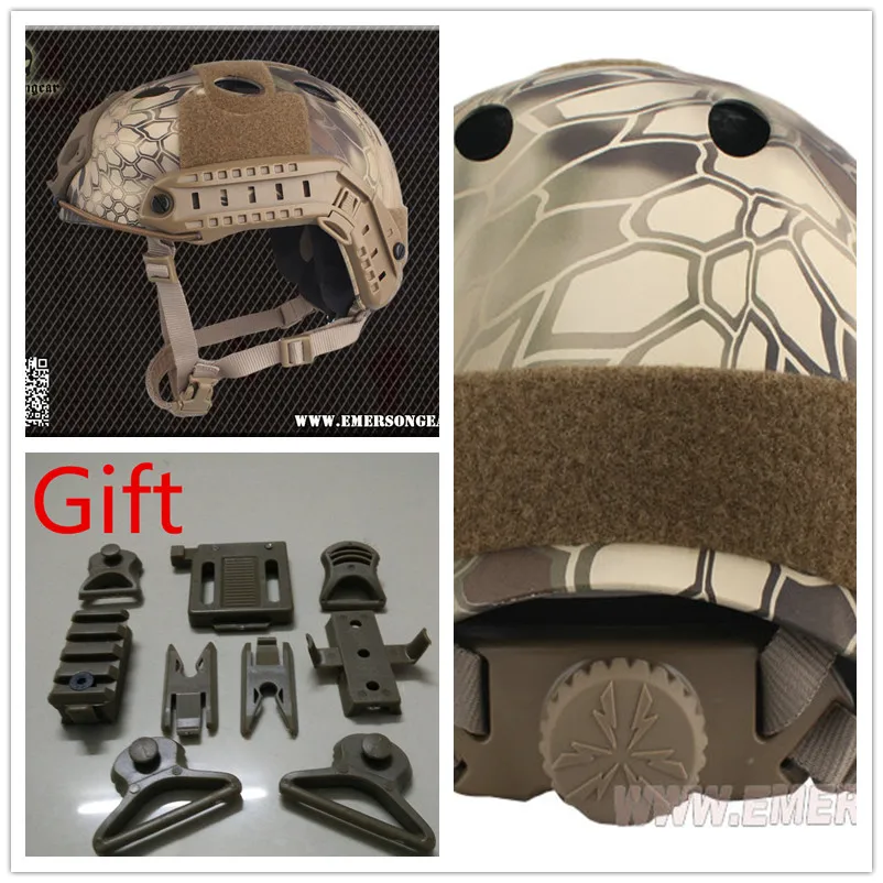 

Kryptek Highlander EMERSON Airsoft Tactical FAST Protective Helmet Pararescue Jump PJ TYPE EM5668H