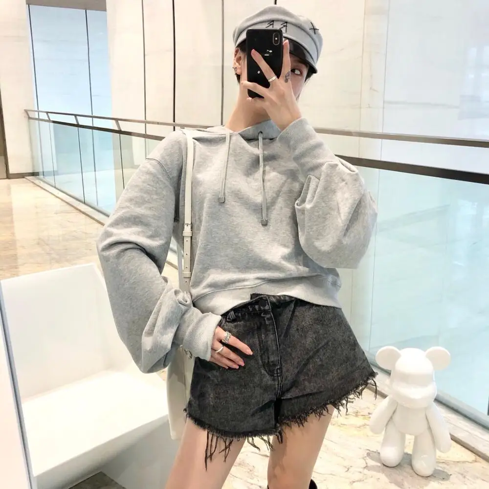 

2019 fashion women lantern sleeve casual cotton hoodies coat ddxgz2