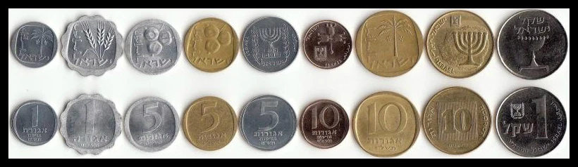 

Israel 9pcs/lot Coin Copper Coin Free shipping Mixed version Not circulating Not circulated