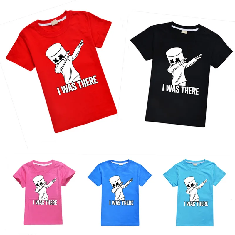 

Boys T-shirt Casual Cartoon Marshmello DJ Music Clothes Absorb Sweat Kidss Wear 100% Cotton O-neck Short Sleeves Tees Boys Tops