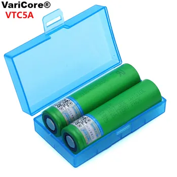 

2PCS/lot VariCore VTC5A 2600mAh 18650 Lithium Battery 30A Discharge for US18650VTC5A Electronic Cigarette ues +Storage Box