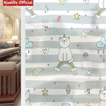 Мультяшная кошка с электростатическим матовым окном стеклянная пленка детская комната ванная комната непрозрачная Солнцезащитная пленка
