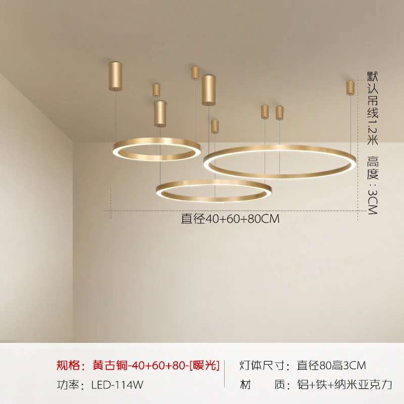 Postmodern Luxury Led Pendant Lamp Lights Hanging Lamp Hanglamp Light Fixture Modern Hanging Ceiling Lamps Chandelier Lighting - Цвет корпуса: 40 60 80CM