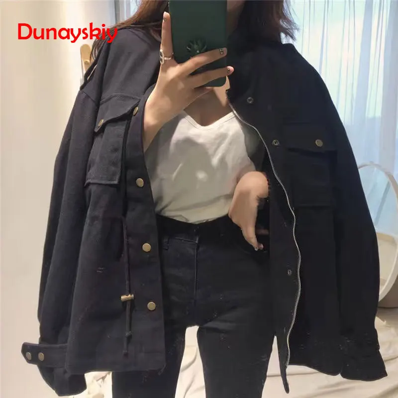 Finest  Spring Autumn Army Green Vintage Jacket Women Coat Female Casual Long Sleeve Jackets Women Streetwe