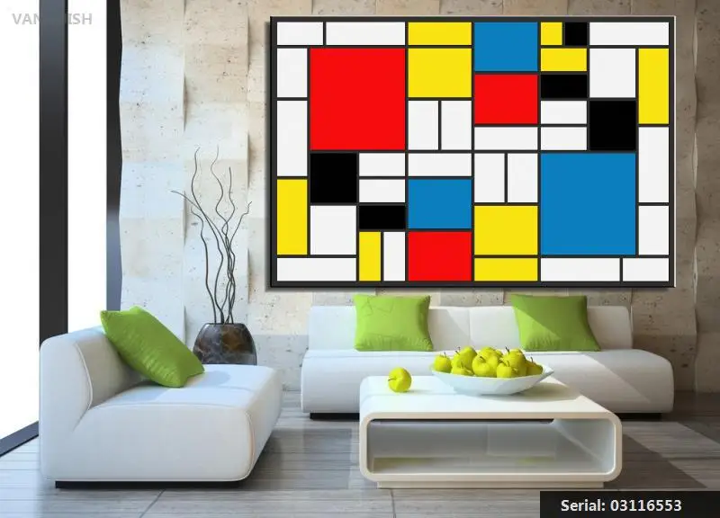 

VANQUISH abstractsquaresComposition by Piet Cornelies Mondrian Giclee poster print on canvas for wall decoration 03116553
