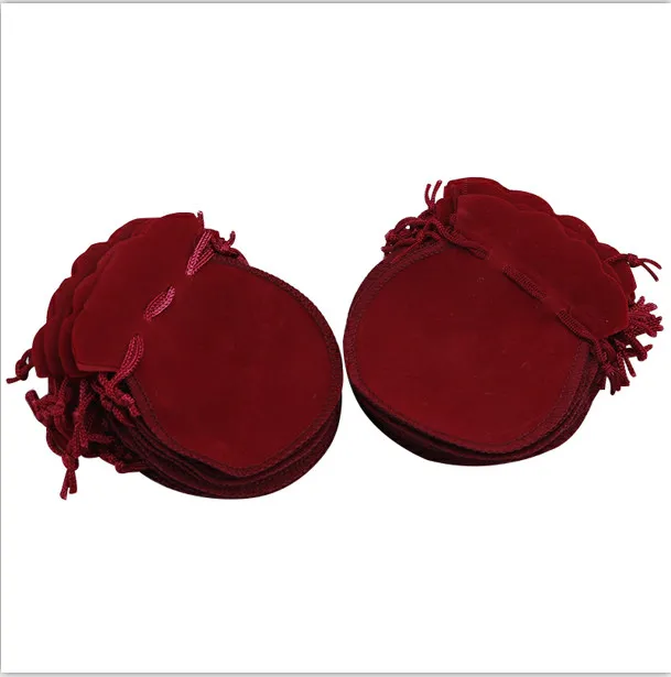 Free Shipping 100PCS  7x8cm Red Velvet Drawstring Pouch Bag/jewelry Bag,christmas/wedding Bag 