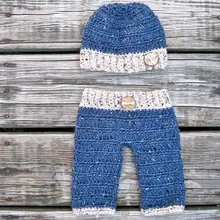 Комплект из штанов и шапочки для маленьких мальчиков 0-3 месяцев, одежда для фотосъемки новорожденных