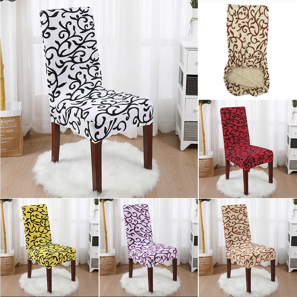 

White plus black Removable Stretch Slipcovers Short Dining Stool Seat Chair Cover-1pc