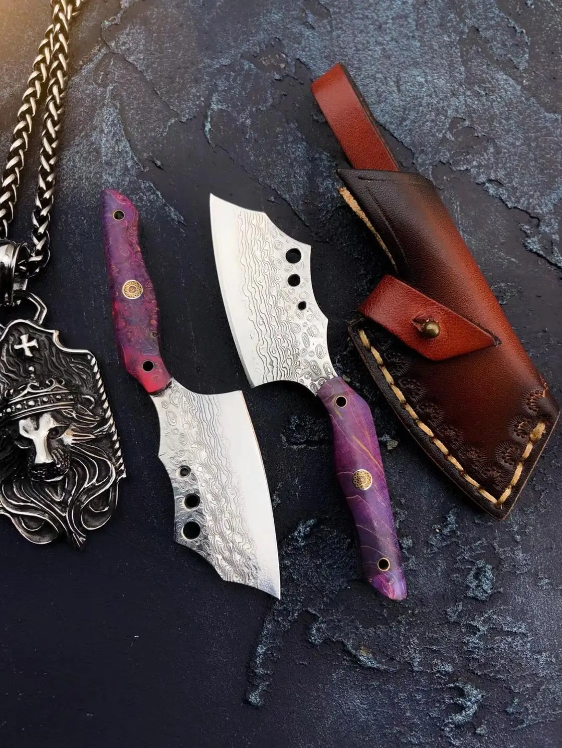VG10 Дамасская сталь фиксированный нож ручной работы кованый охотничий 60HRC Ebony