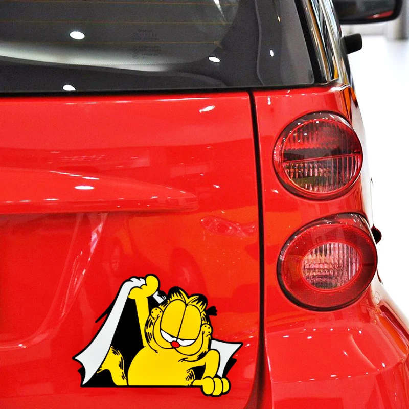 Забавная Автомобильная наклейка Volkrays Garfield аксессуары мультяшная украшение для