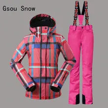 Женский лыжный костюм ветрозащитный Водонепроницаемый уличная спортивная одежда кемпинг езда Лыжный Спорт сноуборд лыжная куртка+ штаны, комплект теплой Термальность женский костюм