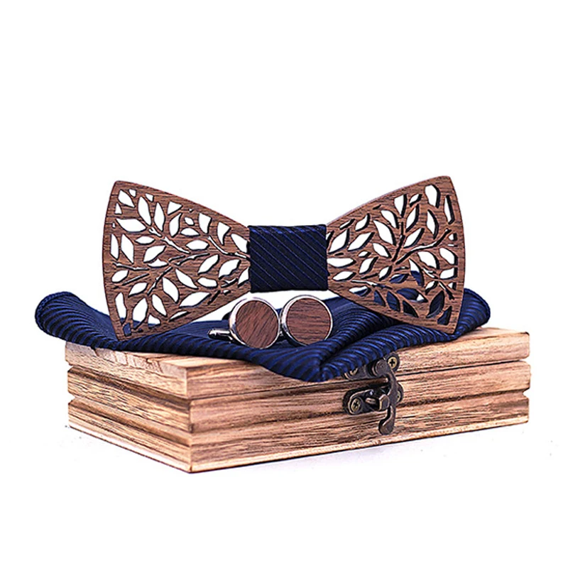 

Wooden Bow Tie set and Handkerchief Bowtie Necktie Cravate Men Noeud Papillon Corbatas Hombre Pajarita Gift for men Chirstmas