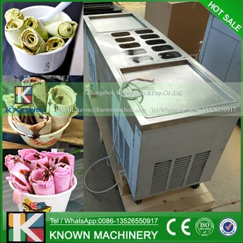 

R410A Refrigerant Operated square fried ice cream pan ice cream machine