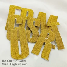 Золотой 26 букв железа на патчи продвижение парч Экологичные ручной работы 3D аппликация для одежды на заказ с вышивкой
