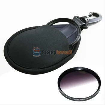 

2 in 1 55mm Camera Gradually grey Filter + Lens UV CPL Bag Case Pouch Holder Elastic Fabric For Can&n nik&n s&ny pentx &lympus