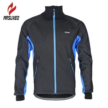 

ARSUXEO Bike Bicycle Clothing Windproof Waterproof Jersey Winter Warm Up Thermal Cycling Jacket 14D Top Quality