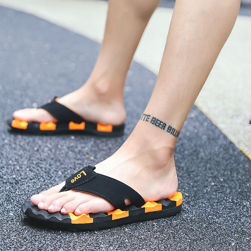 

Flip Flops Massage Summer Beach Flip Flops Platform Sandals Slides Fashion Green Yellow Brand Flip Flops For Men Casual Slippers