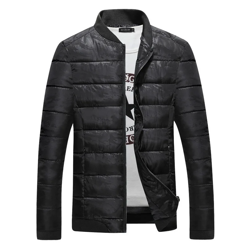 

New Casual Stand Collar Cotton-padded Men Coat Winter Quality Waterproof Herren Winterjacke